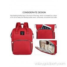 Vbiger Large Capacity Mummy Maternity Nappy Bag Multifunctional Diaper Backpack Travel Backpack for Baby Care, Red